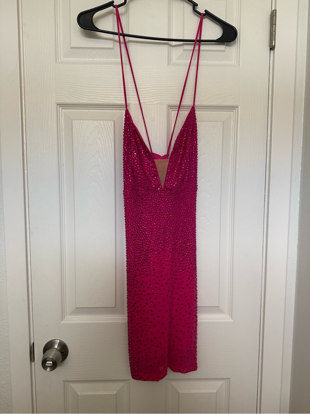Hot pink rhinestone dress